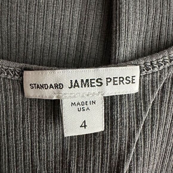 James Perse Ribbed Daily Tank in Carbon Pigment Size 4/XL - Picture 6 of 11